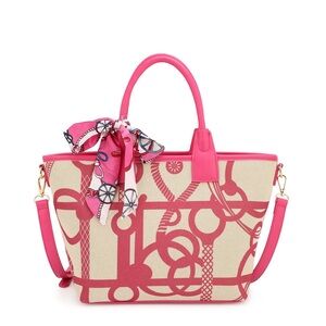 Pink Patterned Tote Bag